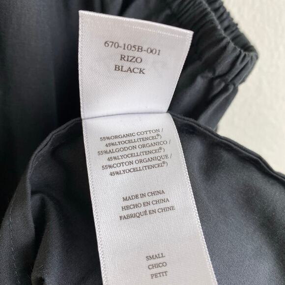 RAILS Rizo Midi Dress Size S Black Cutout Poplin Sustainable Minimalist Neutral - Picture 13 of 16